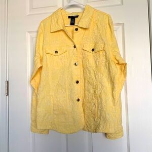 Denim & Company Yellow Jean Jacket Classic Denim Style